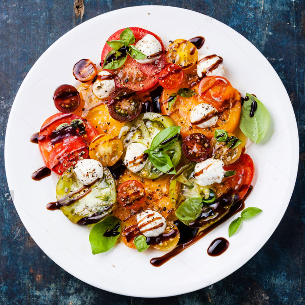 Insalata Caprese mit Pecoraro Aceto Balsamico 9 Jahre